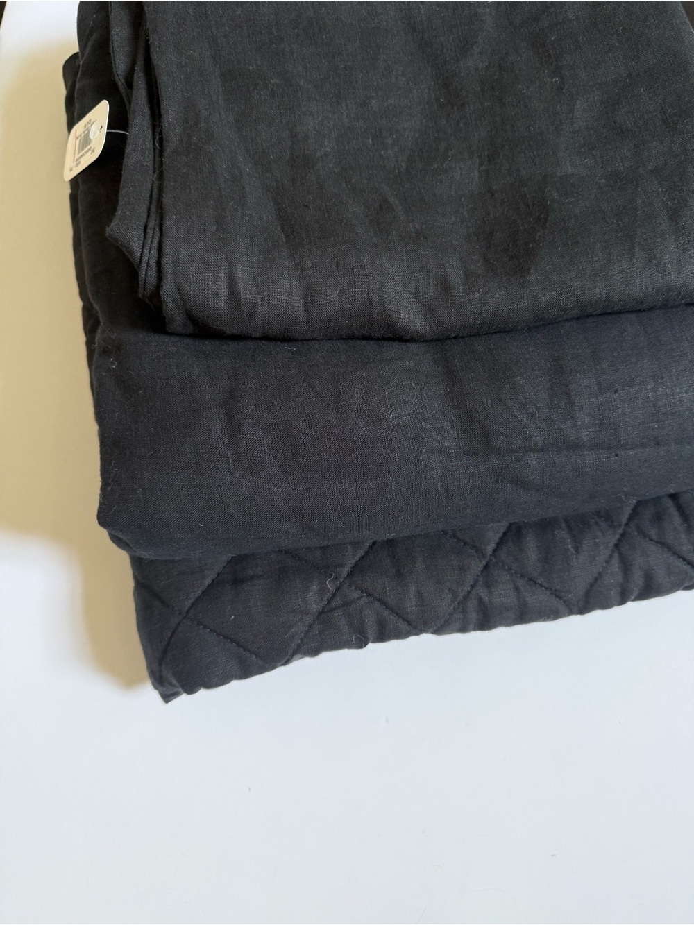 POTTERY BARN Belgian Linen Shams Black (3) Euro & King